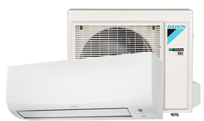 Voorbeeld van een kanaalloze split-airco