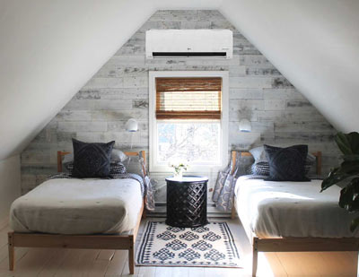 Vaste wandmodel split-airco op zolder